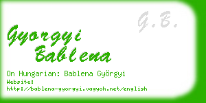 gyorgyi bablena business card